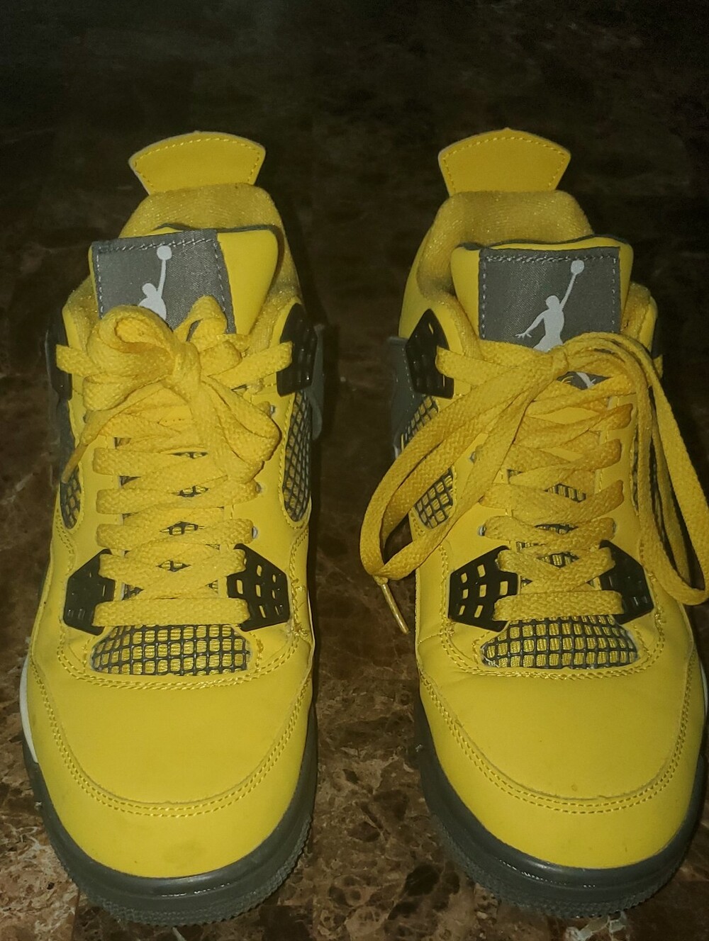 Jordan Men’s Yellow and Gray Retro Sneakers